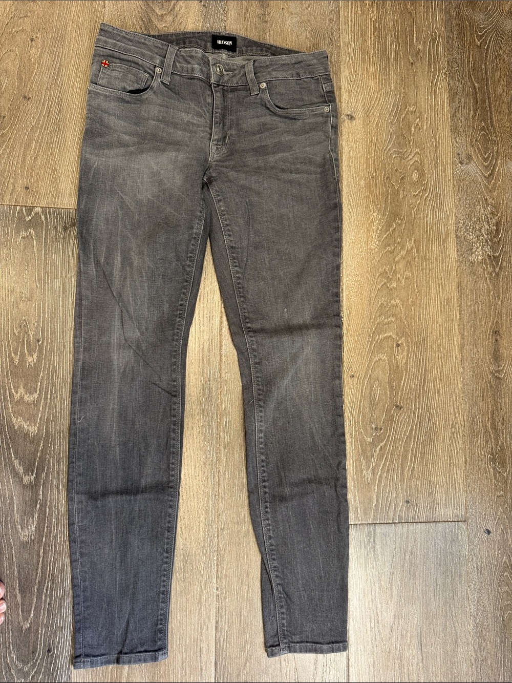 Hudson Black Skinny Jeans with Subtle Fading AS0832